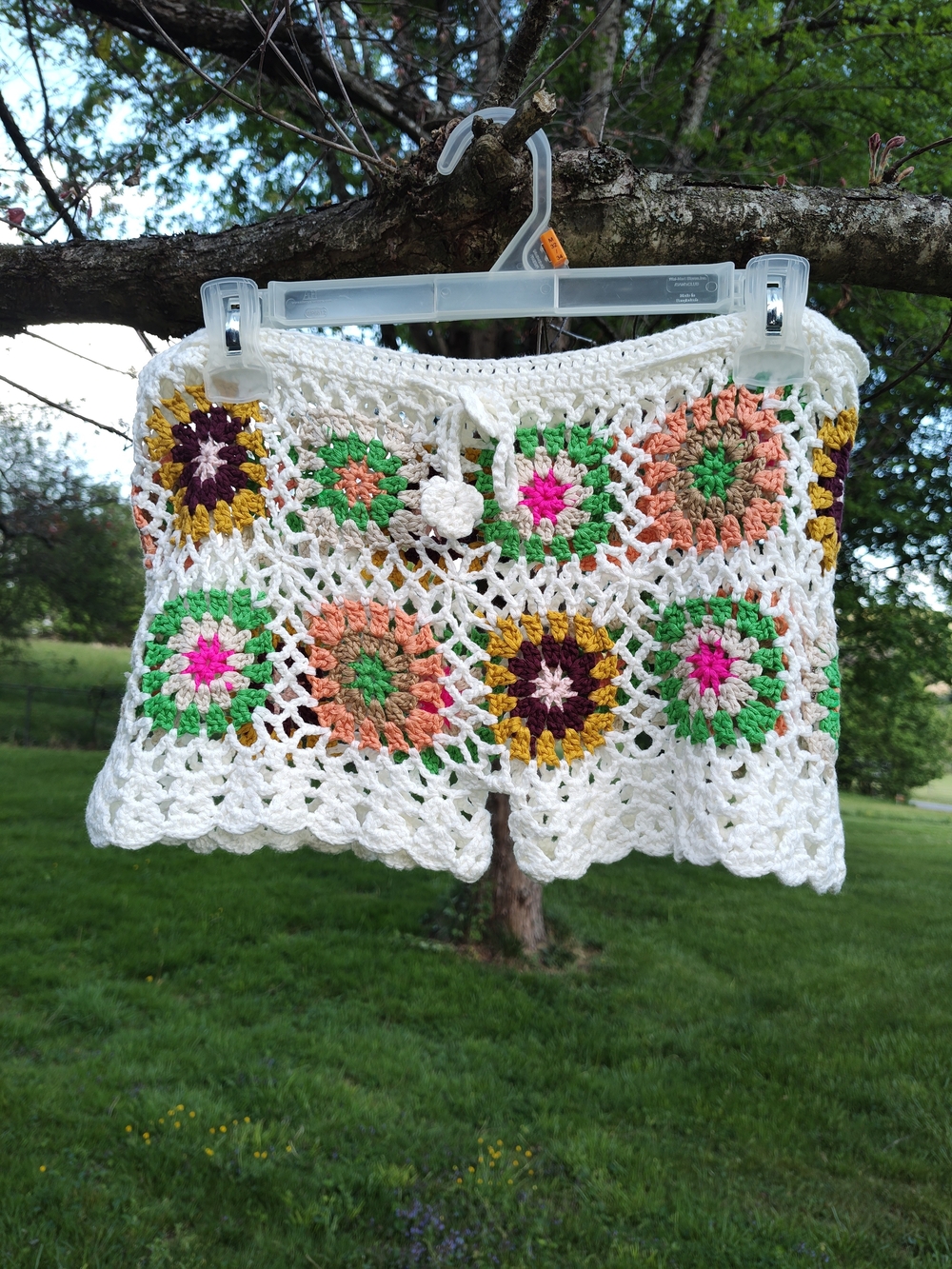 White Crochet Floral Mini Beach Cover Up Shorts